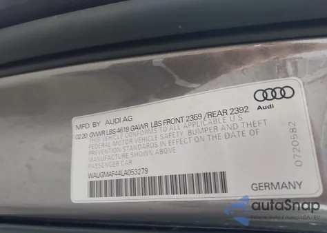 2020 Audi A4 Premium 40 Tfsi Front-Wheel Drive S Tronic from USA, damaged, VIN WAUGMAF44LA053279
